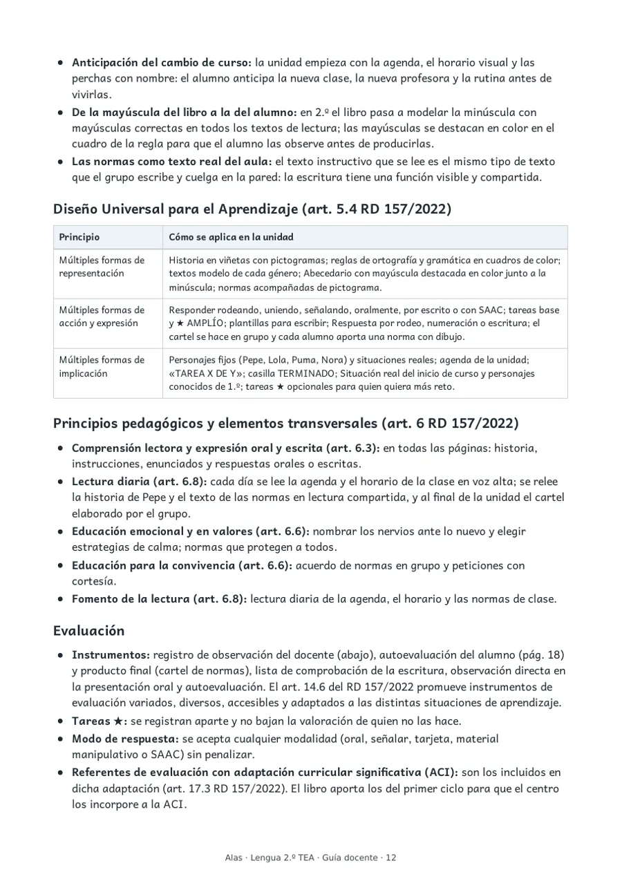 Decisiones metodológicas y adaptaciones de la unidad