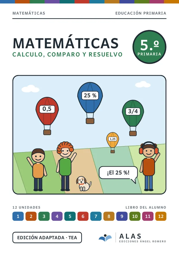 Portada de Matemáticas 5.º, Colección Alas